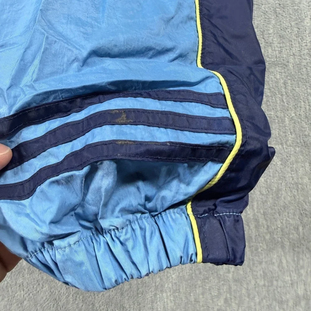 Adidas Windbreaker Mens XL Blue‎ Navy 1/4 Zip Pullover Jacket Hooded 90s Vintage